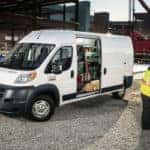 2018 Ram Promaster Van on construction site with upfit
