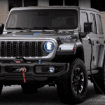 2024 Jeep Wrangler 4xe connected to a charger