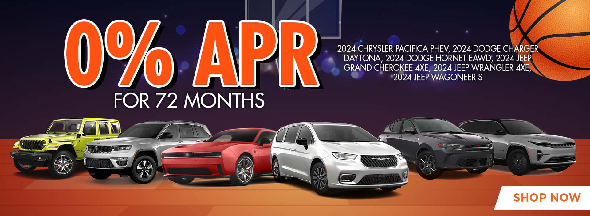 0% APR for 72 Months on Select Models