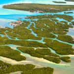 Aerial view of the Florida Keys.