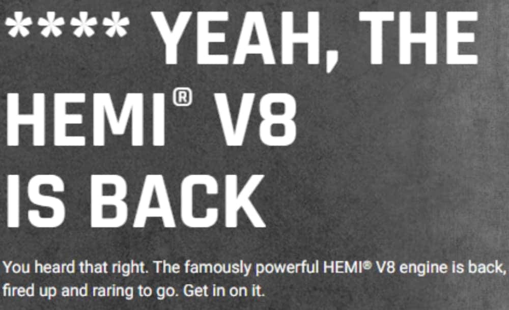 5.7L Hemi V-8 slogan Ram 1500 2026