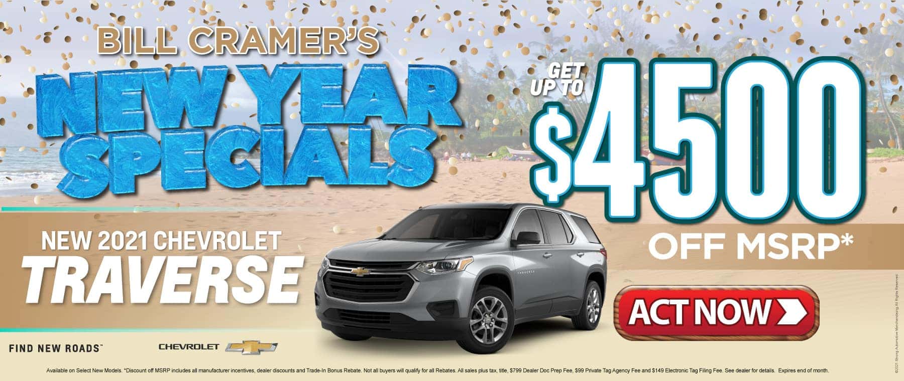 New 2021 Chevy Traverse - Get up to $4500 off msrp - Act Now