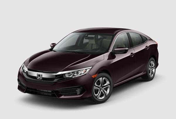 Burgundy 2018 Honda Civic Sedan at an angle