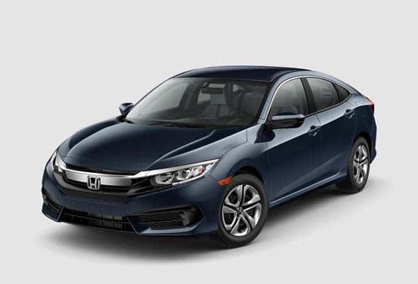 Bright Blue 2018 Honda Civic Sedan at an angle