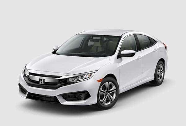 Flat White 2018 Honda Civic Sedan at an angle