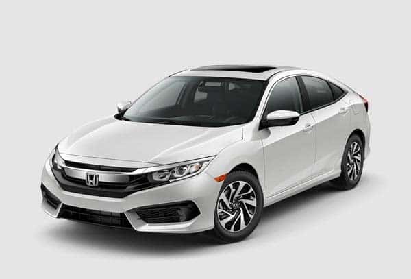 Gloss White 2018 Honda Civic Sedan at an angle