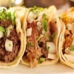 authentic mexican barbacoa, carnitas and chicken tacos