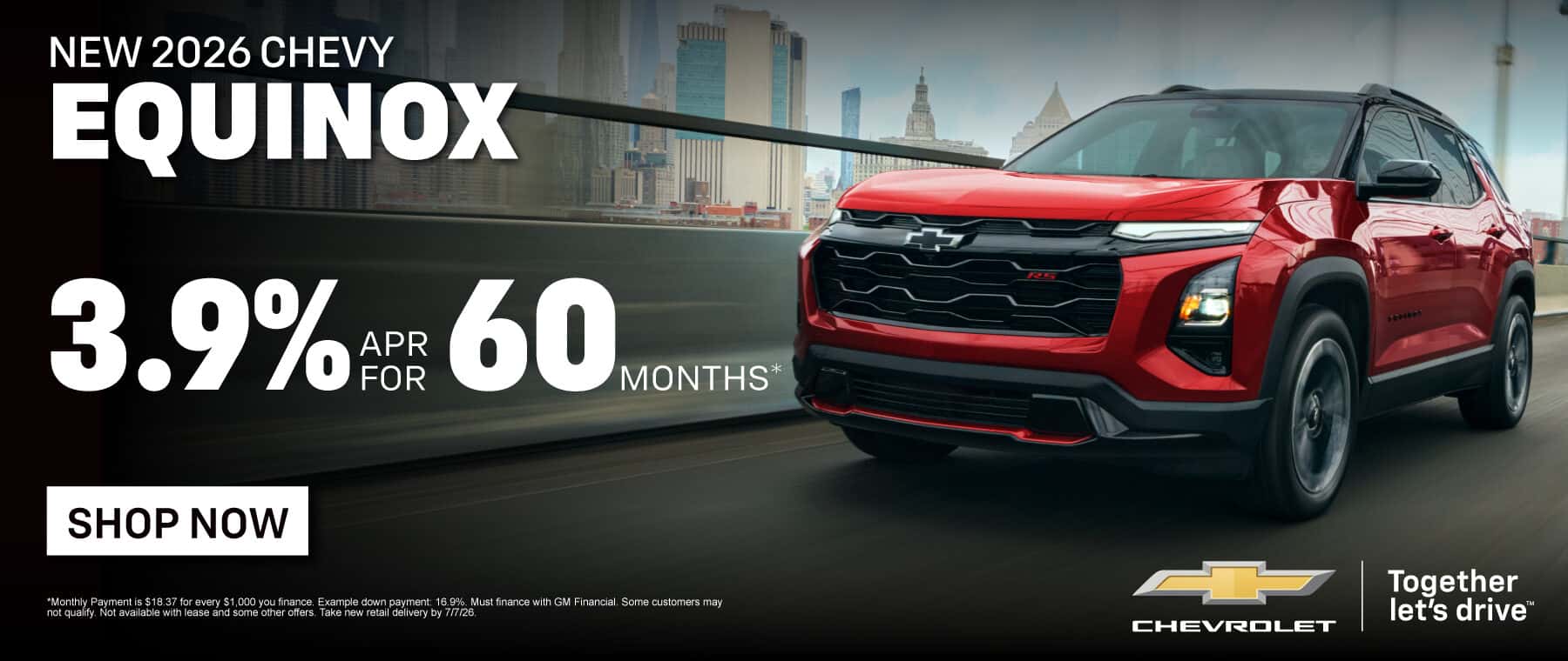 2026 Chevy Equinox 3.9% APR for 60 Months