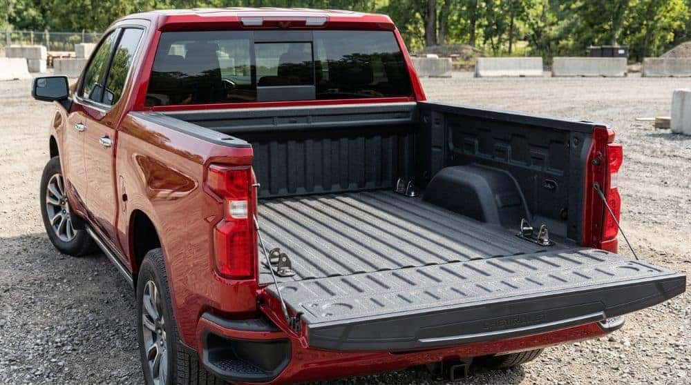 2026 Chevrolet Silverado 1500 cargo bed with the tailgate down
