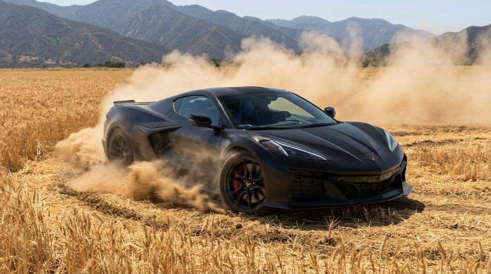 2027 Chevrolet Corvette Grand Sport X cornering on a track