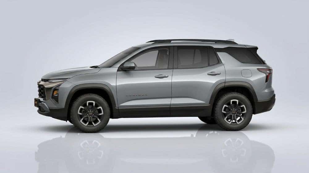 Side profile of the 2027 Chevrolet Equinox on a studio backdrop