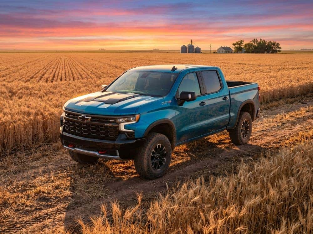 Chevrolet Silverado 1500 in an Oklahoma wheat field near Kingfisher, OK