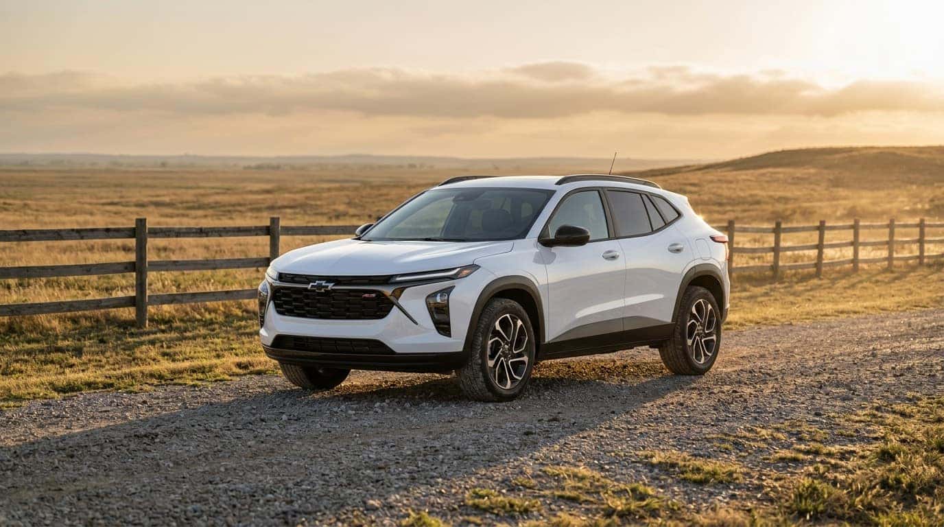 Chevrolet Trax subcompact SUV parked on a gravel driveway near Okarche, OK
