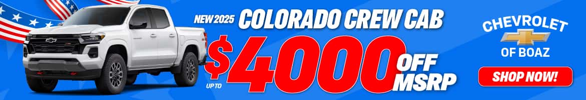2025 Colorado up to $4000 off of MSRP