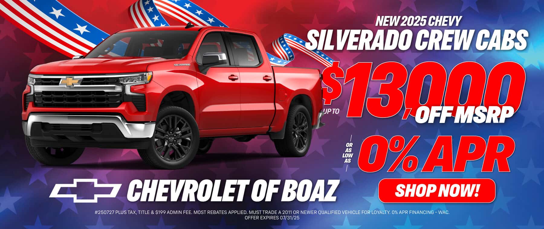 2025 Silverado 1500 $13,000 Off MSRP