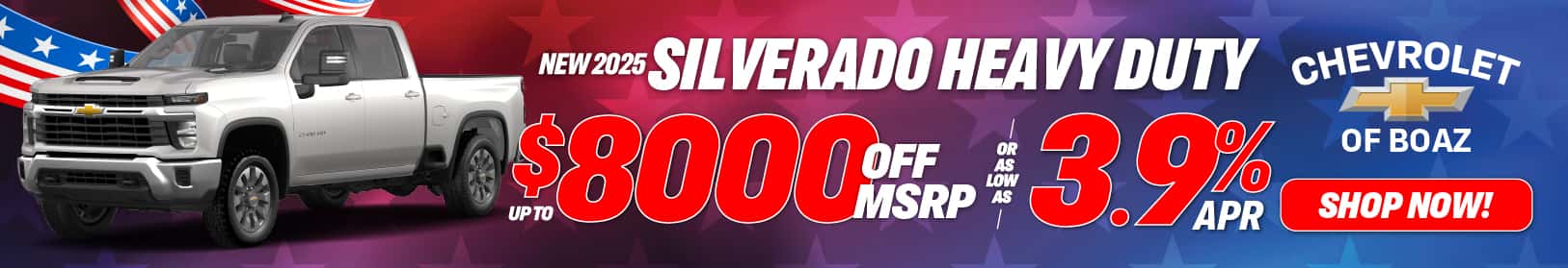 2025 Silverado Heavy Duty $8000 Off MSRP