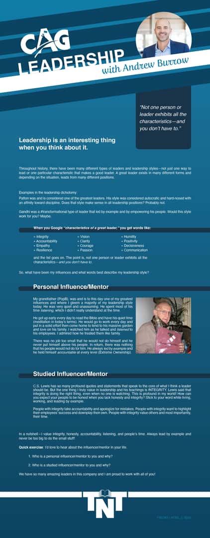 Leadership Characteristics - Andrew Burrow
