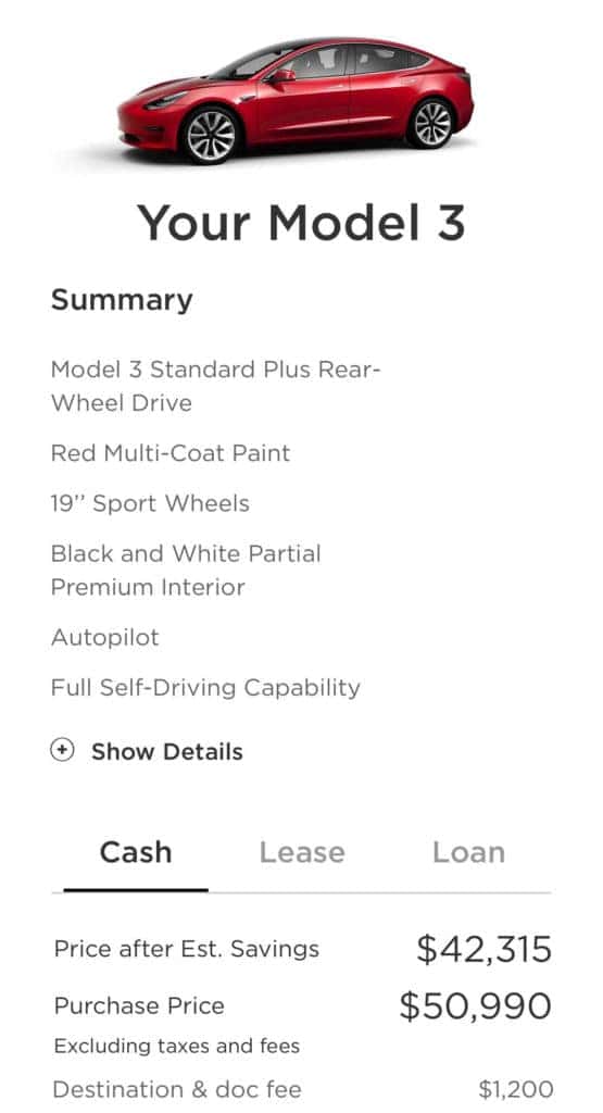 Tesla Model 3 Pricing