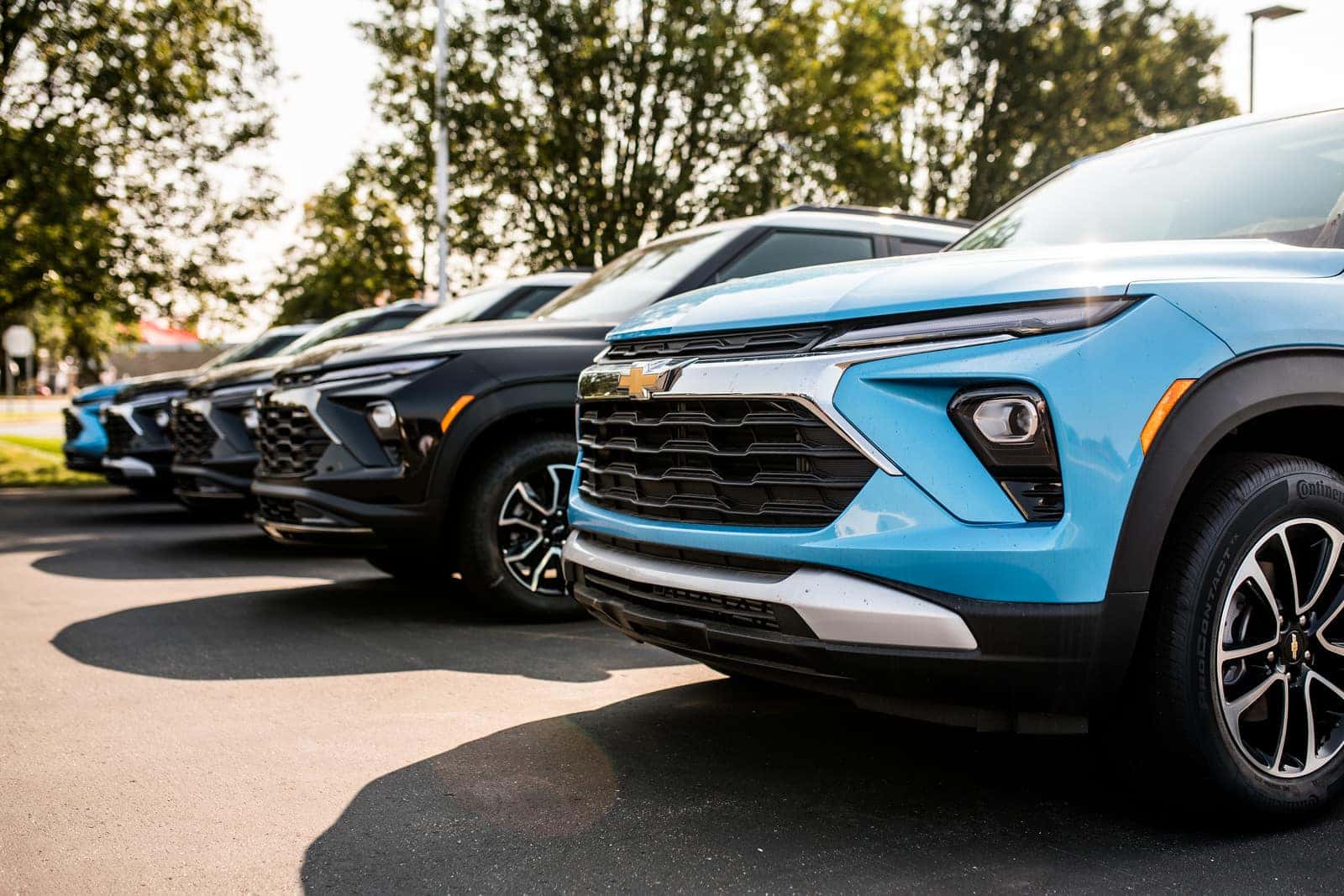 An exterior shot of chevy vehicles that you get your vehicles trade value to purchase