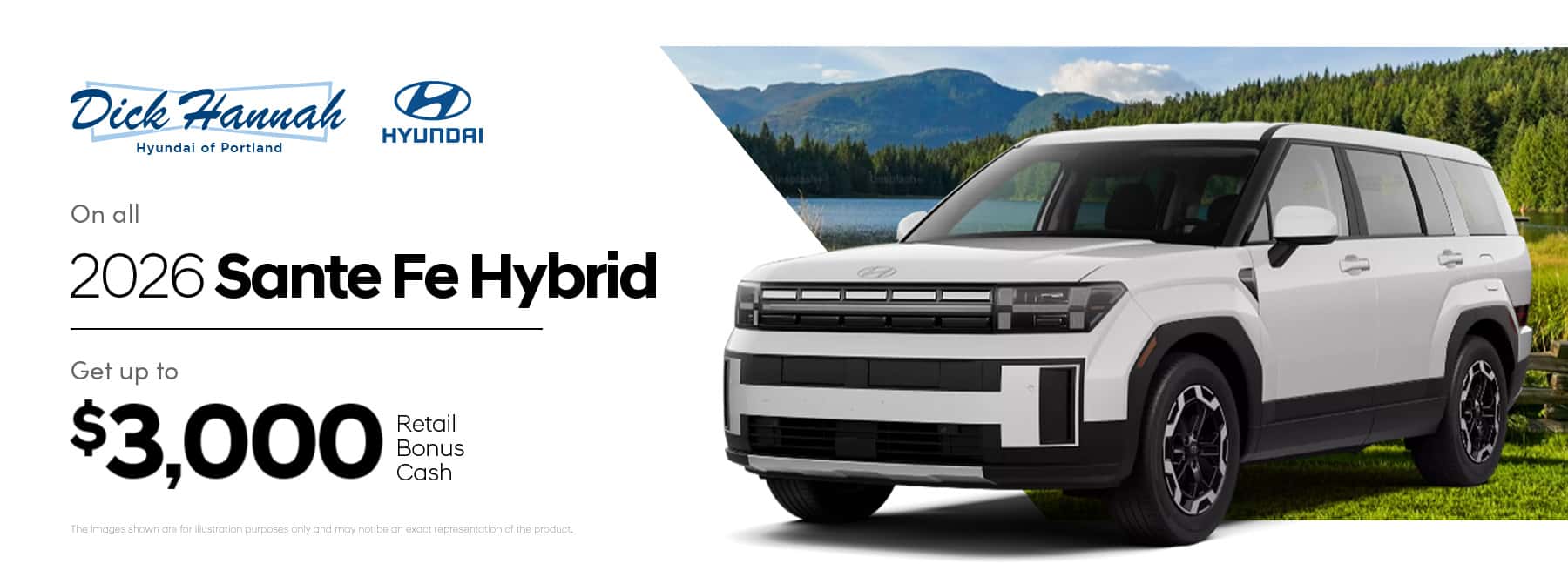 All 2026 Sante Fe Hybrid $3,000 Retail Bonus Cash