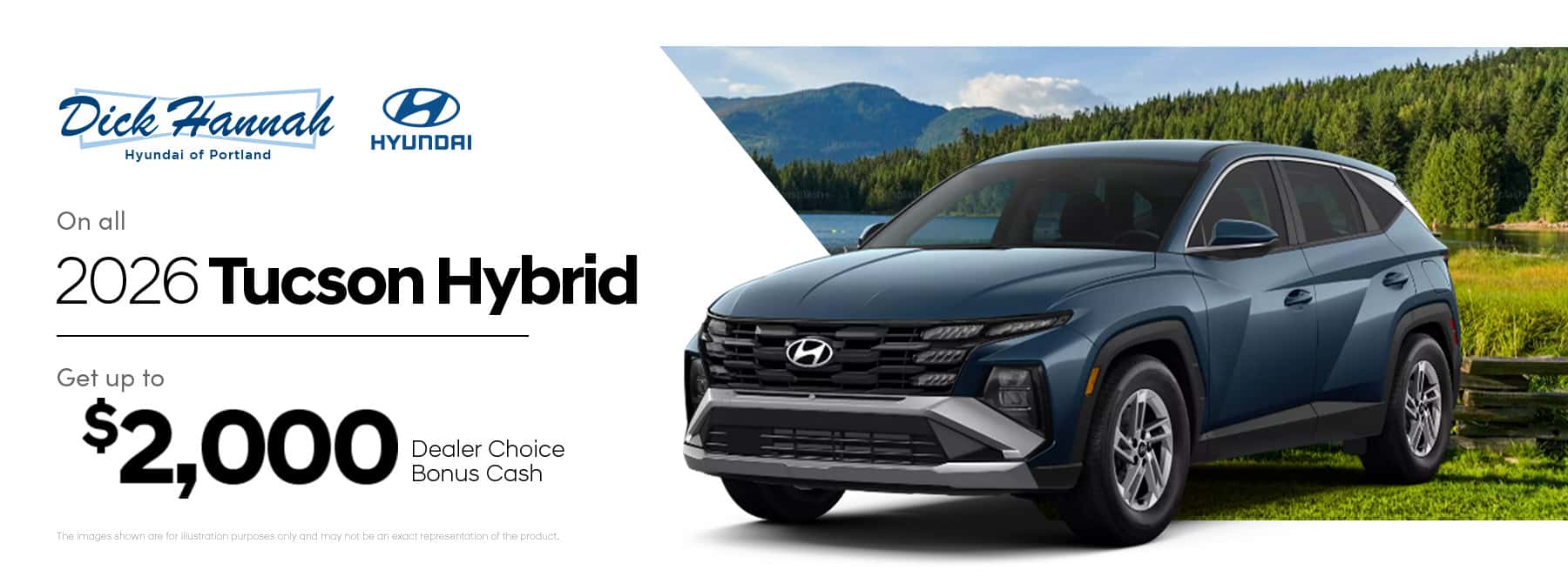 All 2026 Tucson Hybrid $2,000 Dealer Choice Bonus Cash