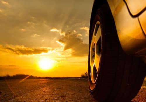 Car in bright sunlight