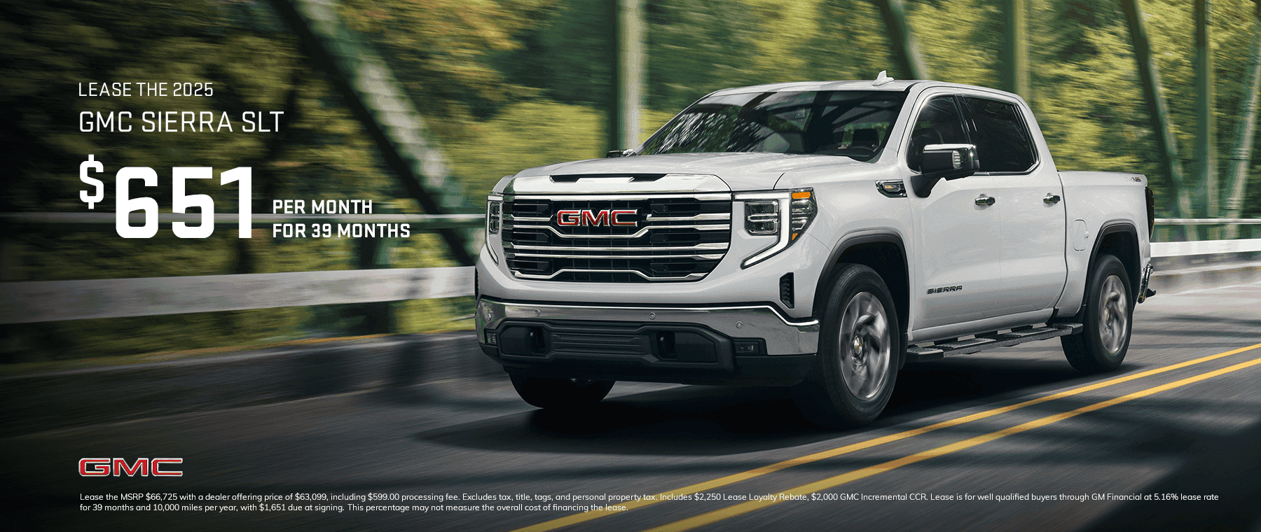 2025 GMC Sierra SLT-39X $651/ mo