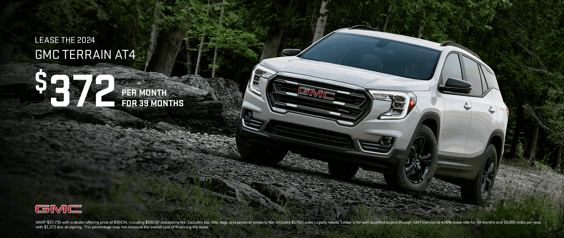 Lease the 2024 GMC Terrain AT4- 39X $372/mo