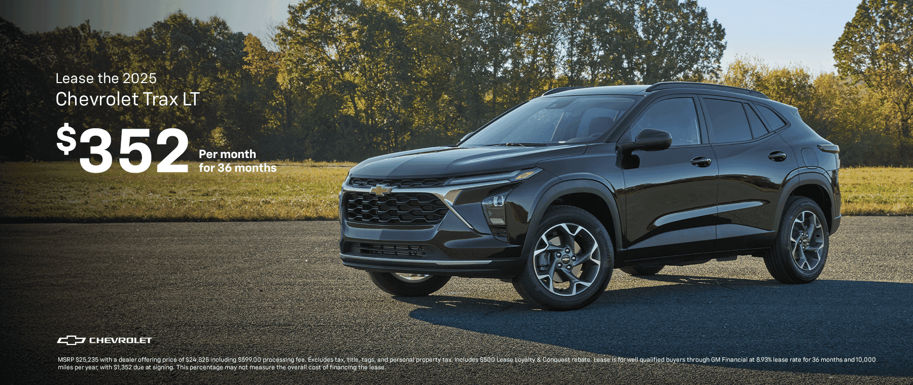 Lease the 2025 Chevrolet Trax LT- 36X $352/mo.