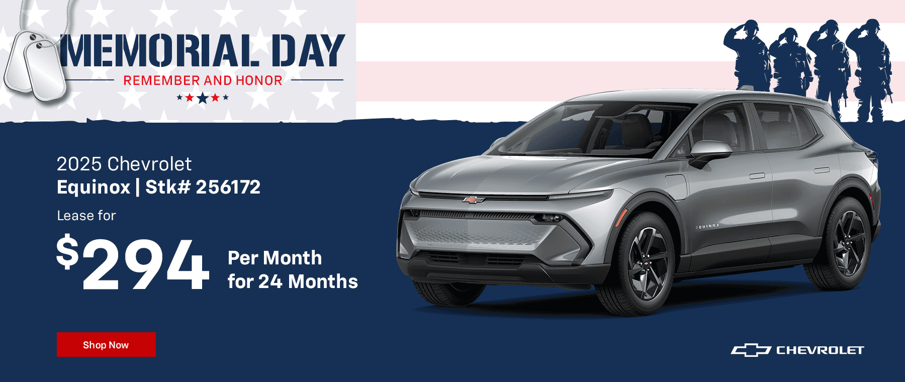 Stk# 256172-2025 Chevrolet Equinox EV- 24X $294/mo.