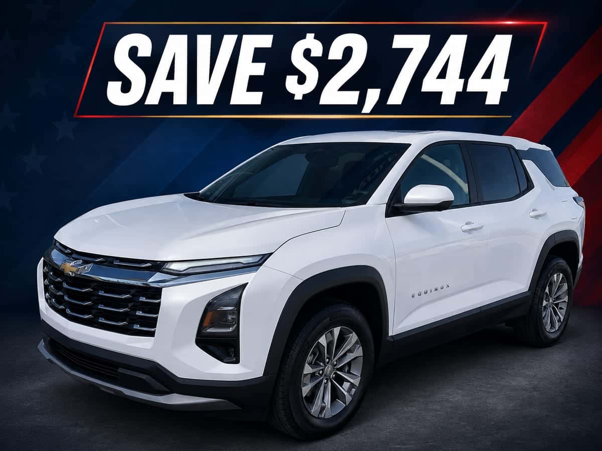 White 2026 Chevrolet Equinox LT with Save $2,744 offer