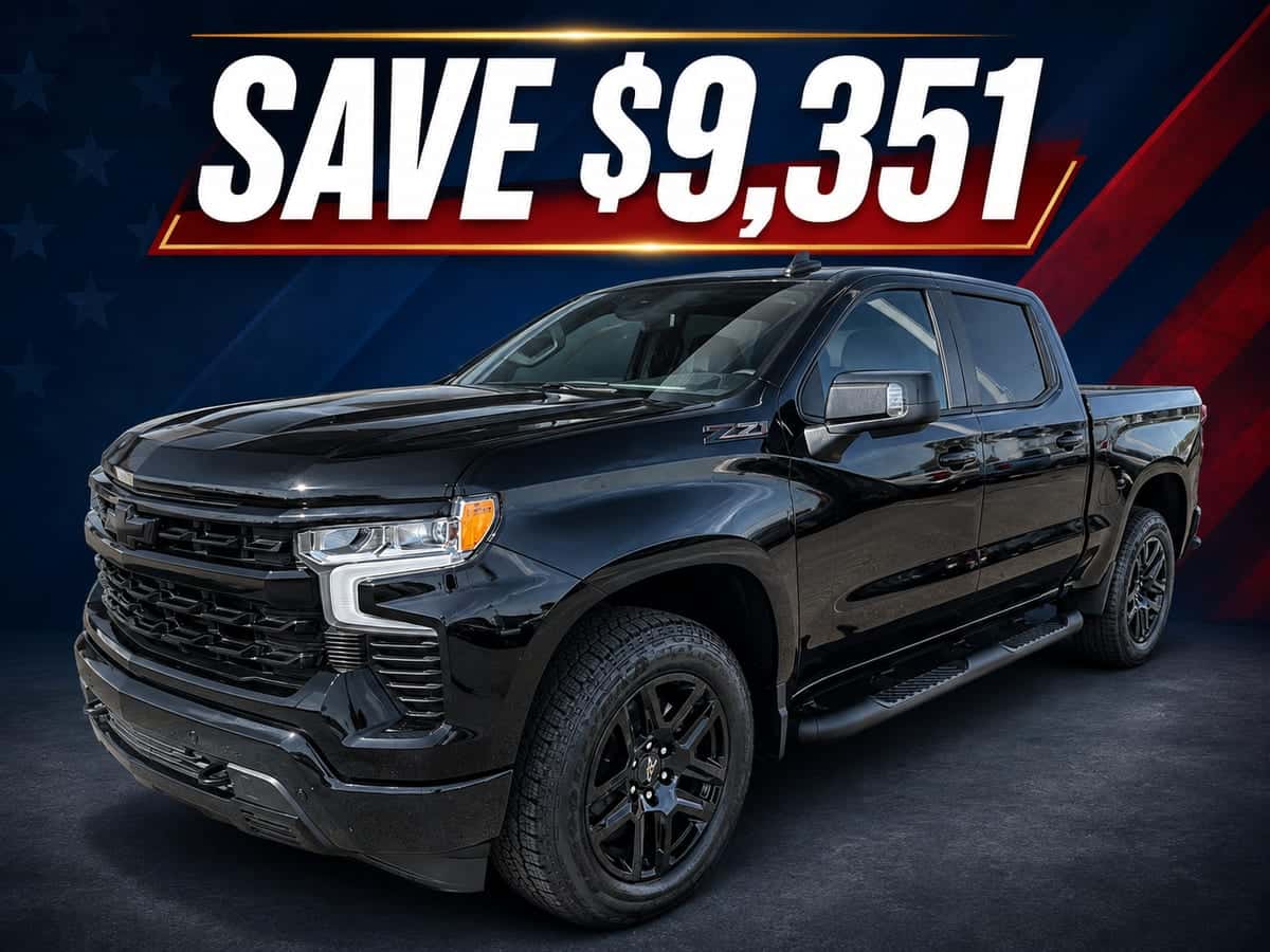 Black 2026 Chevrolet Silverado 1500 RST with Save $9,351 offer