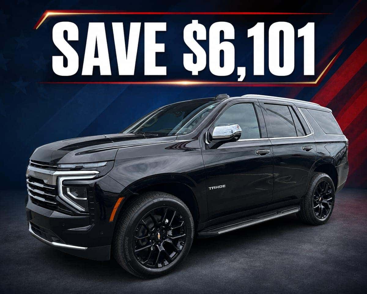 Black 2026 Chevrolet Tahoe Premier with Save $6,101 offer
