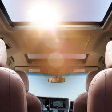 2017 Toyota Sienna Limited Premium FWD interior Chestnut with White Accent Stitching