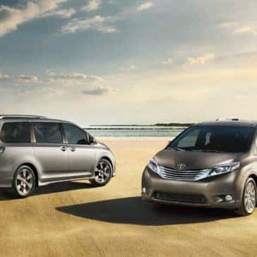 2017 Toyota Sienna SE Premium Silver Sky Metallic and Limited Premium FWD Predawn Gray Mica