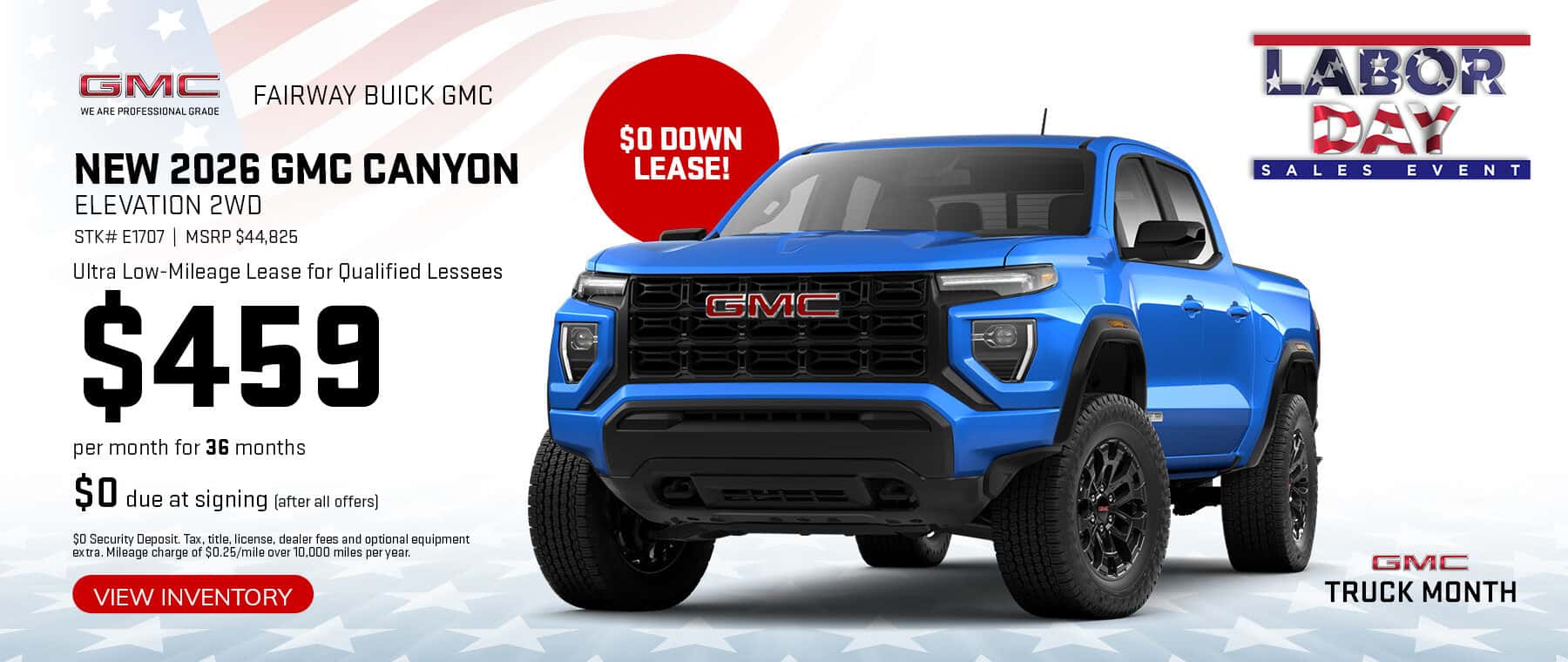Lease a New 2026 GMC Canyon Elevation 2WD for $459/month