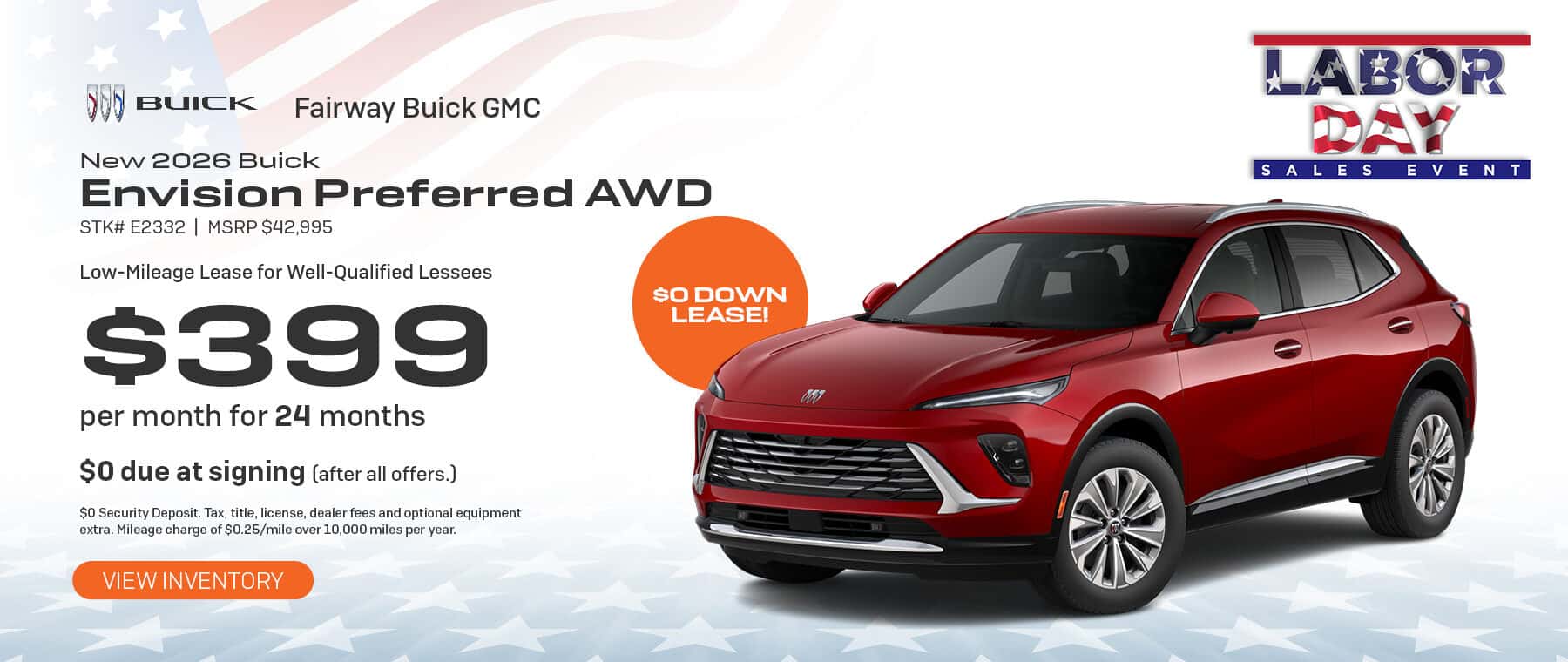 Lease New 2026 Buick Envision Preferred AWD for $399/month