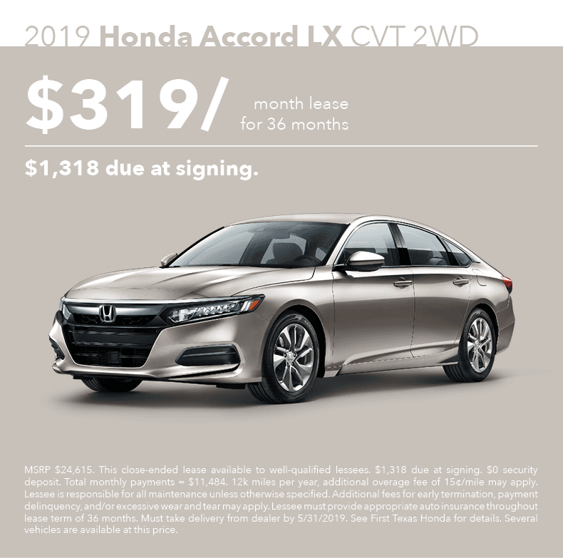 May Accord Lease First Texas Honda