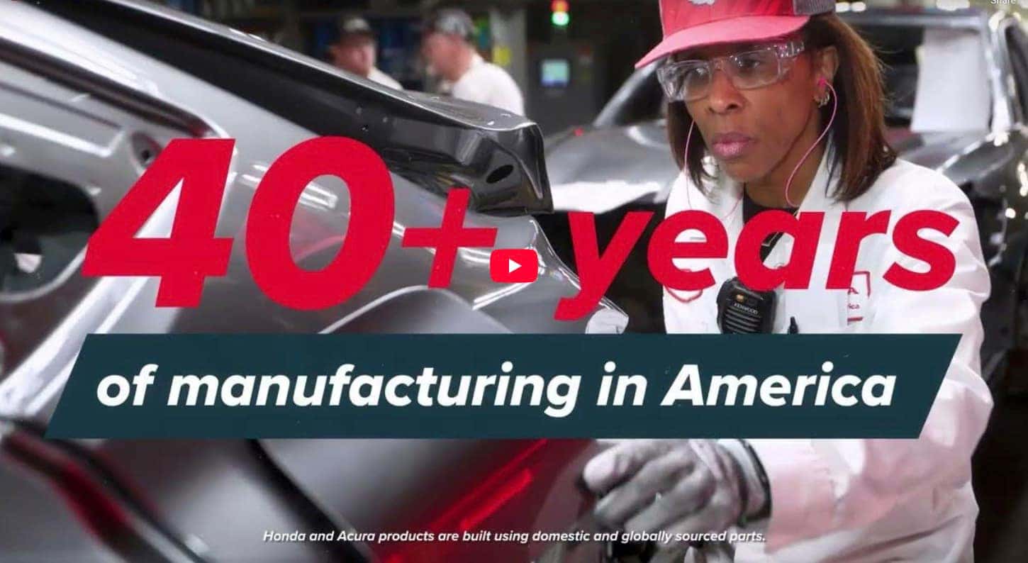 Map of the Honda plants in USA