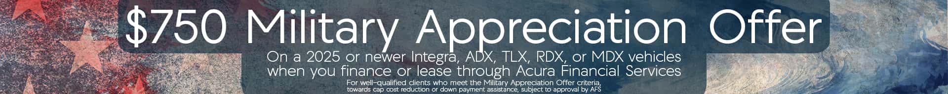 $750 Military Appreciation DIscount