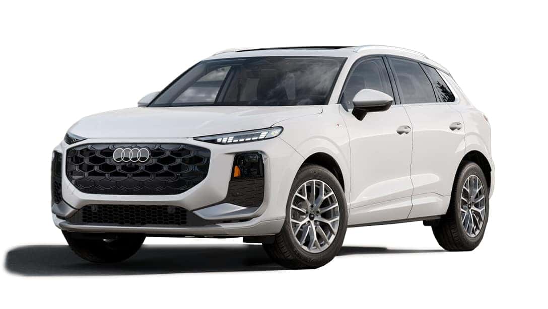 2026 Audi Q3 compact luxury SUV in white exterior three-quarter view