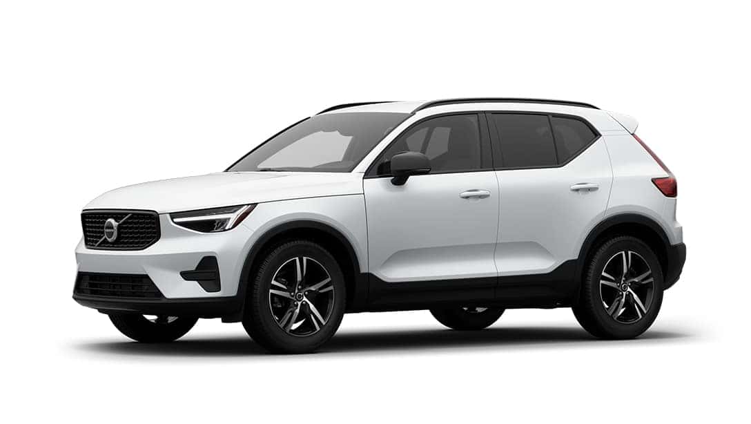 2026 Volvo XC40 compact luxury SUV in white exterior three-quarter view