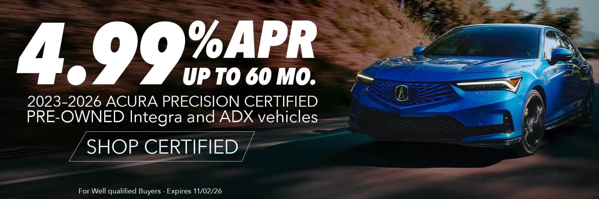 4.99 apr up to 60 months certified preowned banner