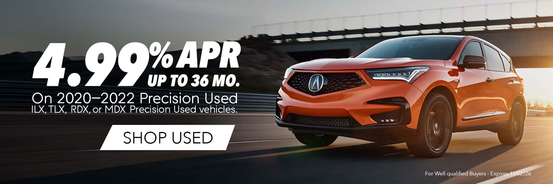 4.99 apr up to 60 months precidsion used preowned banner