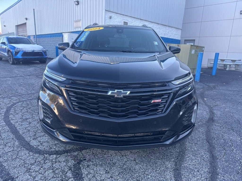 Certified pre owned Chevy Equinox black exterior front view at Greg Hubler Chevrolet Camby IN
