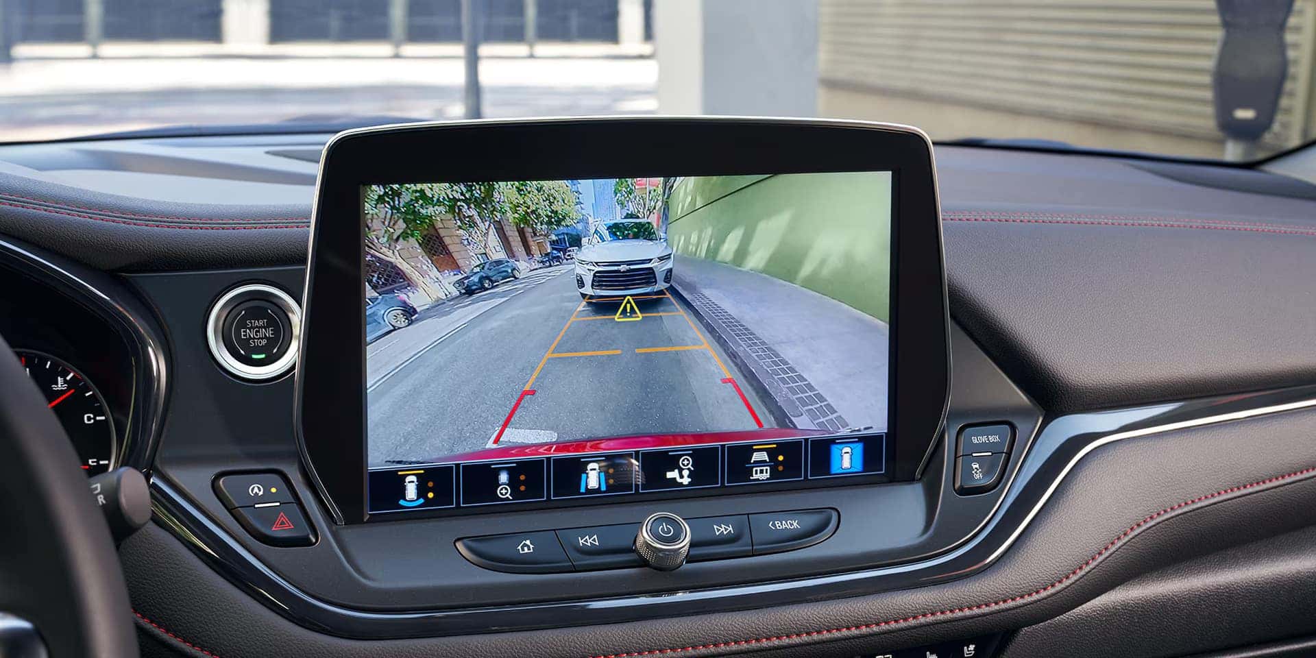 Chevy Blazer 10.2 inch infotainment display showing backup camera