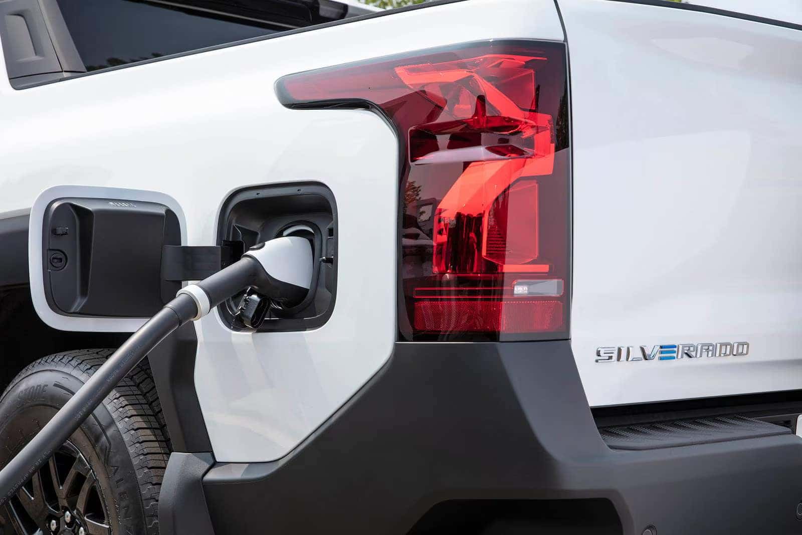 Chevy Silverado EV DC fast charging on the interstate