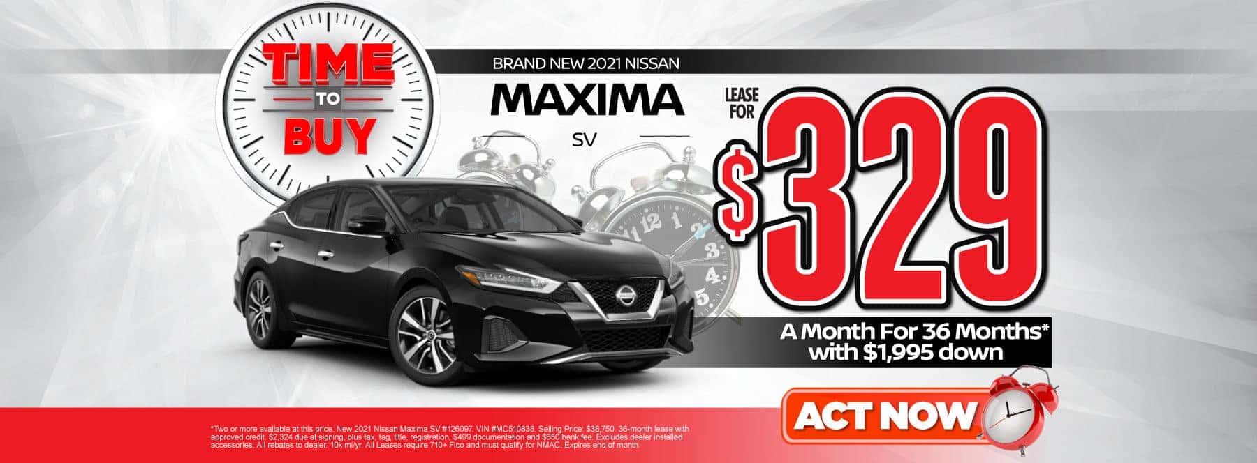 New 2021 Nissan Maxima | Lease for $329 a month | Act Now