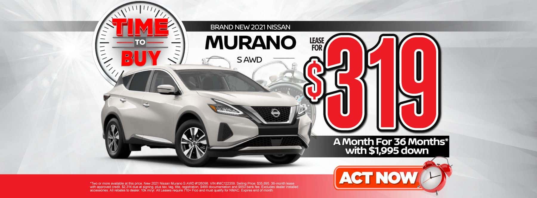 New 2021 Nissan Murano | Lease for $319 a month | Act Now