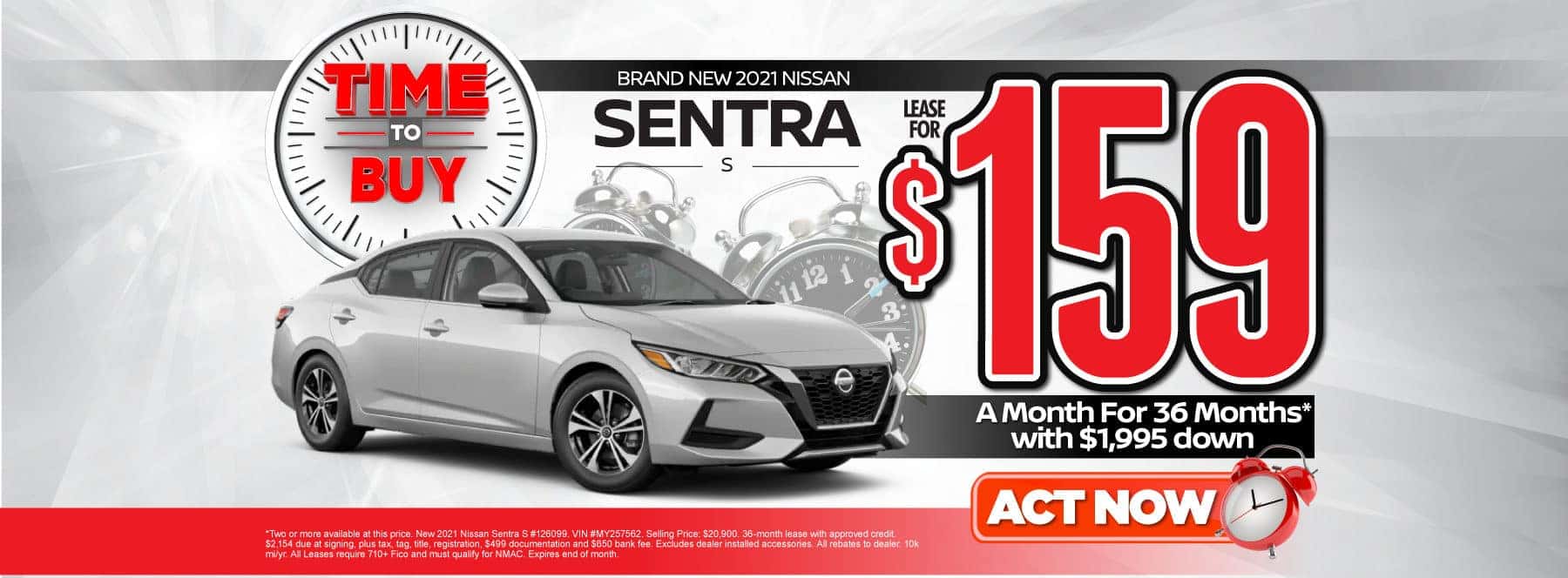 New 2021 Nissan Sentra | Lease for $159 a month | Act Now
